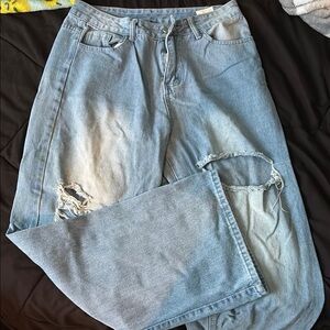 Distressed Light Blue Jeans